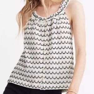 Madewell Texture & Thread Button-Front Swing Tank